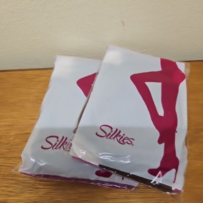 SILKIES NEW Queen/X-Large Mocha Microfiber Tights Solid Pantyhose Spandex